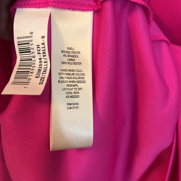 Eliza J NWT Size 8 Hot Pink Midi Dress Big Bow (0104) - Picture 9 of 10